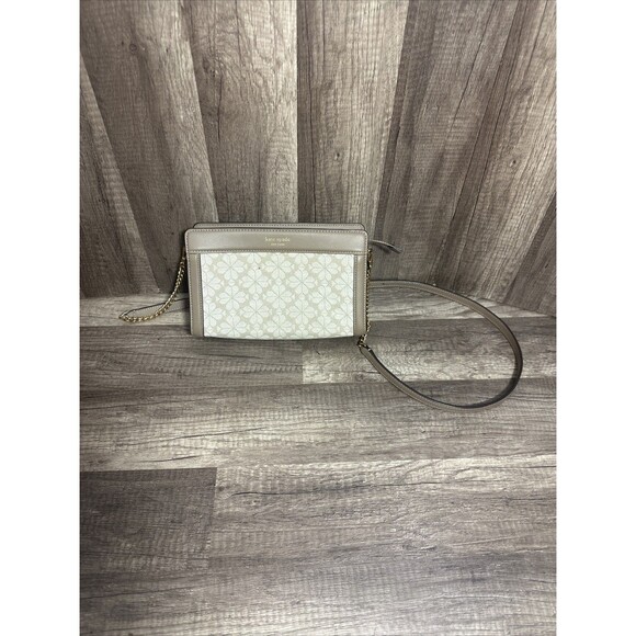 Kate Spade Flower Jacquard Small Bag Crossbody Cream HTF RARE - Picture 1 of 12